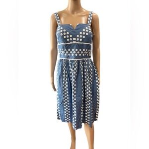 Polka dot 90’s New look 50’s style garden sun dress adjustable straps -10